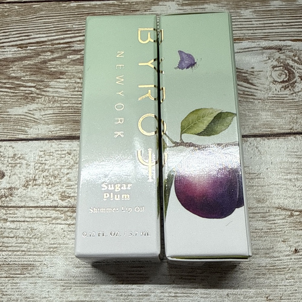 BYROE Sugar Plum Shimmer Lip Oil‎ 0.12 oz Vegan Glossy Lilac Sparkle NEW
